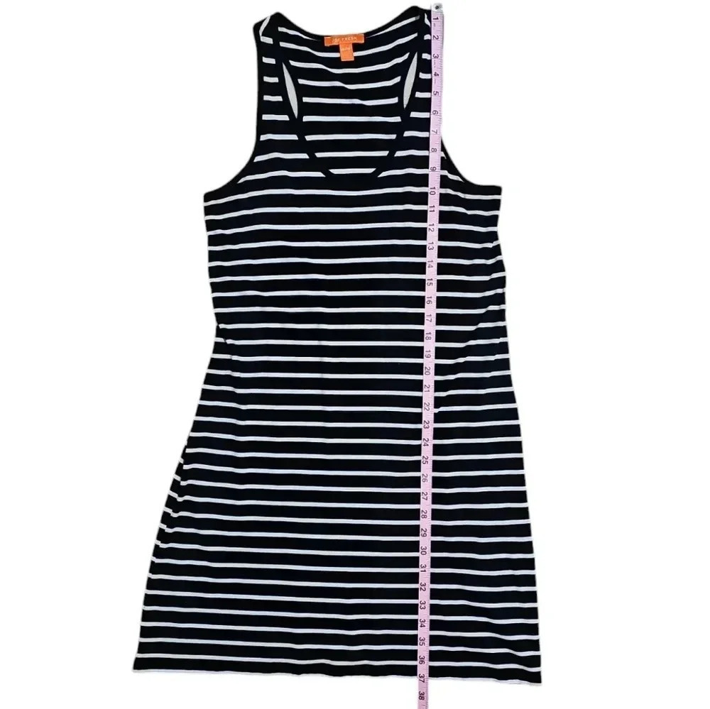 Joe Fresh Womens Black White Striped Midi Dress Racerback Minimalist Y2K Summer - Picture 6 of 6